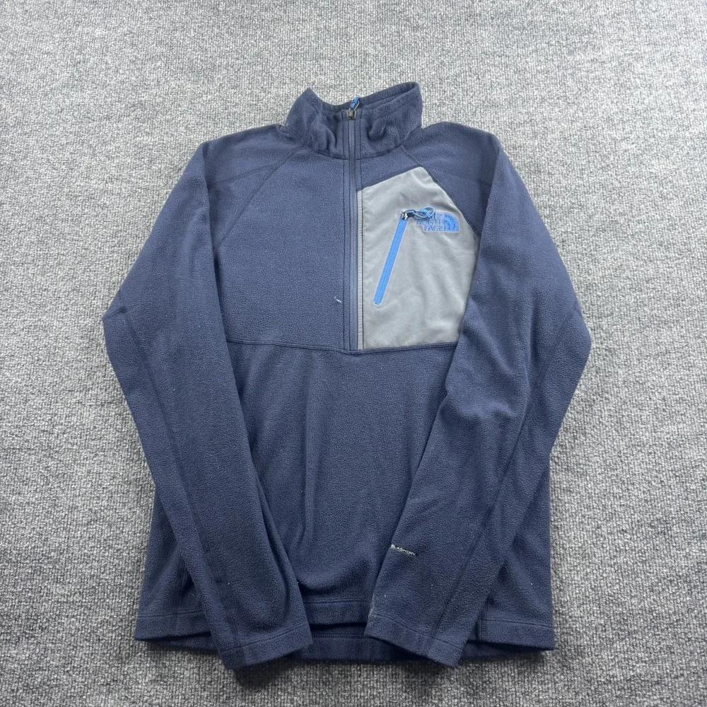 The North Face Jacket Men S? Blue Tech 100 Flashdry 1/2 Zip Fleece Lightweight